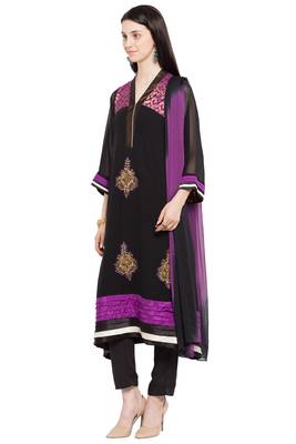 Black Embroidered Georgette Salwar 2