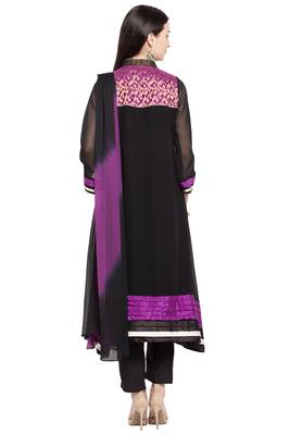 Black Embroidered Georgette Salwar 4