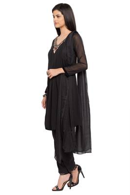 Black Embroidered Georgette Salwar 2