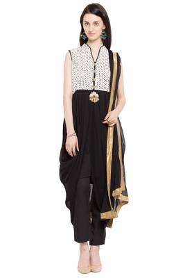 Black Plain Georgette Salwar 1