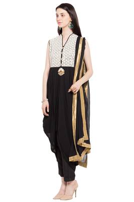 Black Plain Georgette Salwar 2