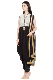 Black Plain Georgette Salwar