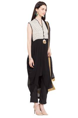 Black Plain Georgette Salwar 3