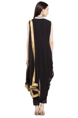 Black Plain Georgette Salwar 4