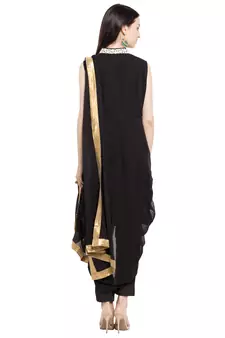 Black Plain Georgette Salwar
