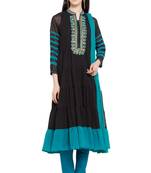 Black Embroidered Georgette Salwar
