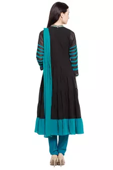 Black Embroidered Georgette Salwar