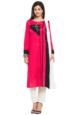 Pink Plain Cotton Salwar 1
