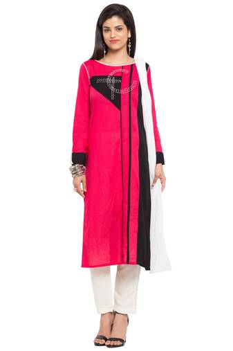 Pink Plain Cotton Salwar