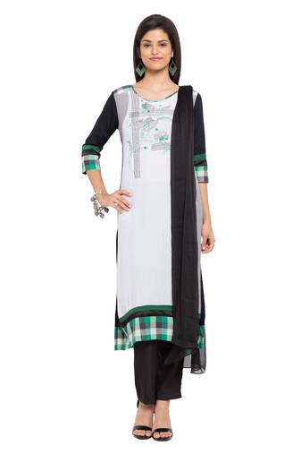White Printed Cotton Salwar