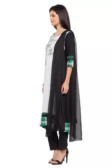 White Printed Cotton Salwar