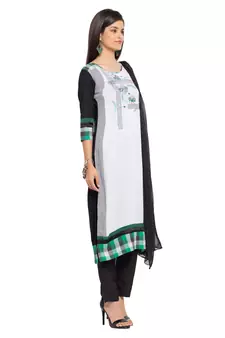 White Printed Cotton Salwar
