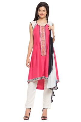 Pink Plain Cotton Salwar 1