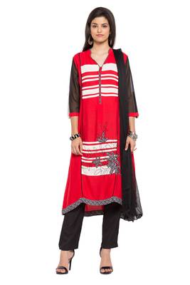 Red Printed Cotton Salwar 1