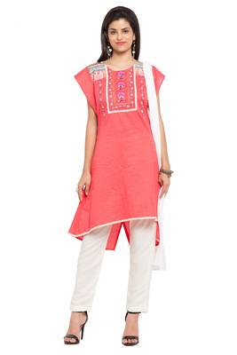 Light Pink Embroidered Cotton Salwar 1