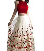 multicolor silk embroidered lehenga with dupatta