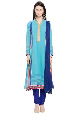 Light Blue Printed Georgette Salwar 1