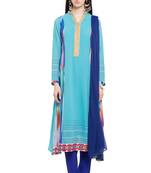 Light Blue Printed Georgette Salwar