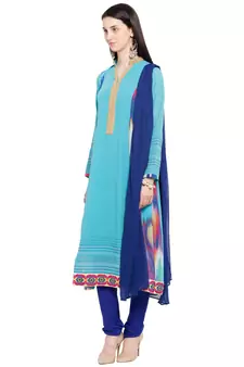 Light Blue Printed Georgette Salwar
