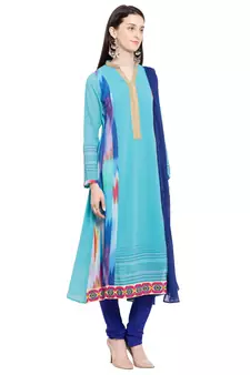 Light Blue Printed Georgette Salwar