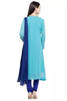 Light Blue Printed Georgette Salwar