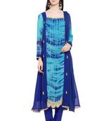 Blue Printed Georgette Salwar