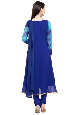 Blue Printed Georgette Salwar 4