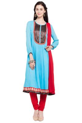 Blue Plain Georgette Salwar 1