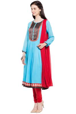 Blue Plain Georgette Salwar 2