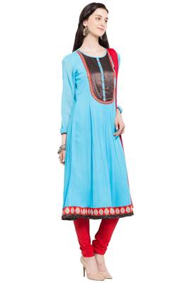 Blue Plain Georgette Salwar 3