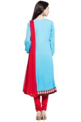 Blue Plain Georgette Salwar 4