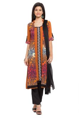 Orange Printed Cotton Salwar 1