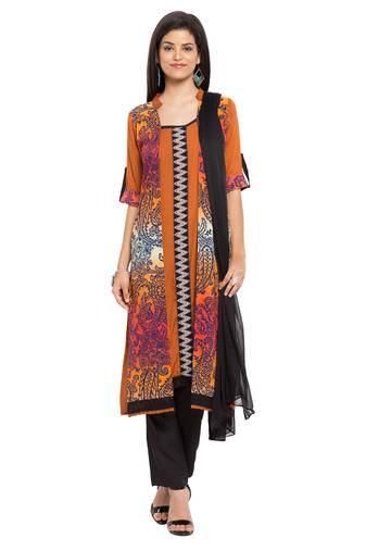 Orange Printed Cotton Salwar