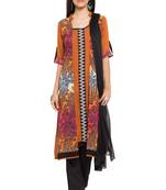Orange Printed Cotton Salwar