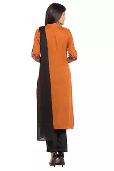 Orange Printed Cotton Salwar