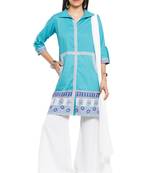 Blue Printed Cotton Salwar