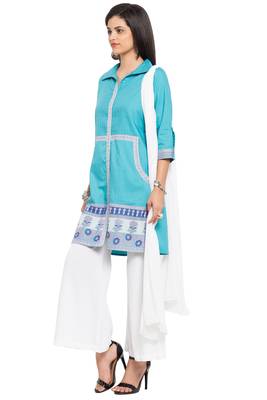 Blue Printed Cotton Salwar 2
