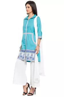 Blue Printed Cotton Salwar