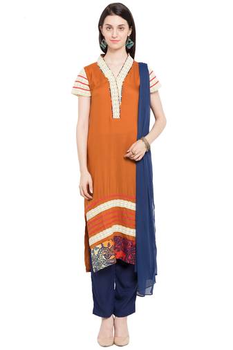 Brown Plain Cotton Salwar