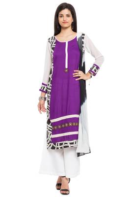Purple Printed Cotton Salwar 1