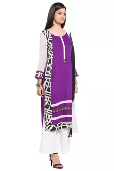 Purple Printed Cotton Salwar