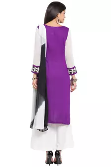 Purple Printed Cotton Salwar