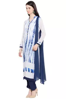 White Printed Cotton Salwar