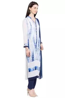White Printed Cotton Salwar