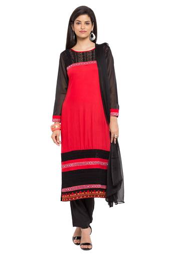 Red Plain Cotton Salwar