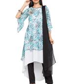 Blue Embroidered Georgette Salwar