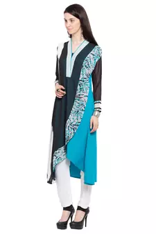 Blue Printed Georgette Salwar