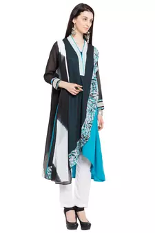 Blue Printed Georgette Salwar