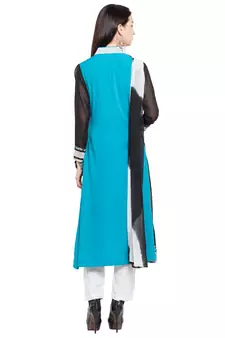 Blue Printed Georgette Salwar