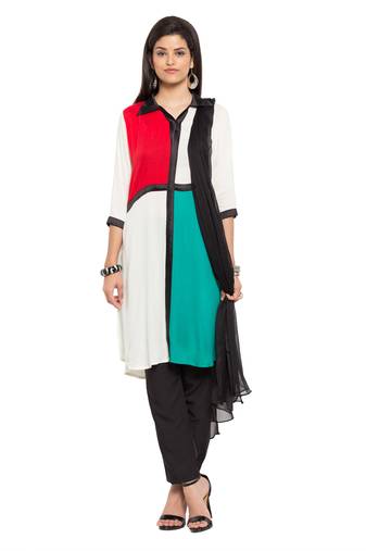 White Plain Georgette Salwar